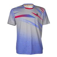 Футболка Unisex Apacs RN-10152 (LT.Grey/Prp) мужская ✅ Футболка Unisex Apacs RN-10152 (LT.Grey/Prp) мужская ✅