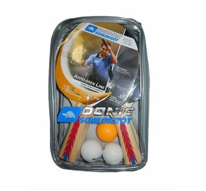 Набор для пинг-понга Donic 4 ракетки+3 мяча+сетка Appelgreen 300 Carry Bag ✅