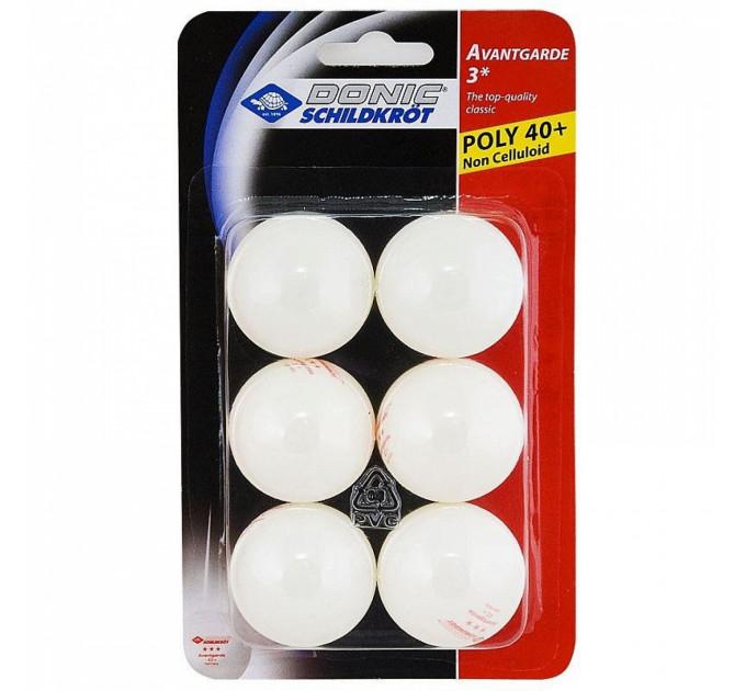 Мячи Donic Advantgarde 3* 40+ 6шт plastic white ✅