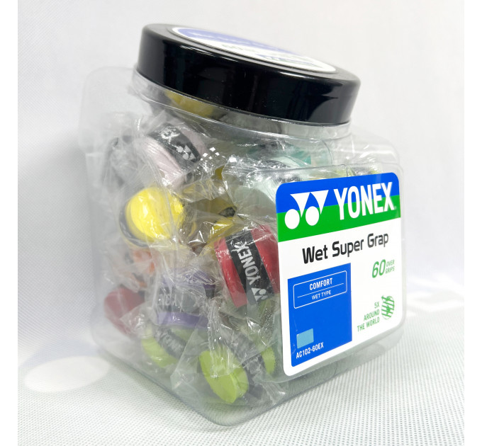 Намотки Yonex AC102-60 Super Grap Overgrip Bucket Pack (60 шт.) ✅