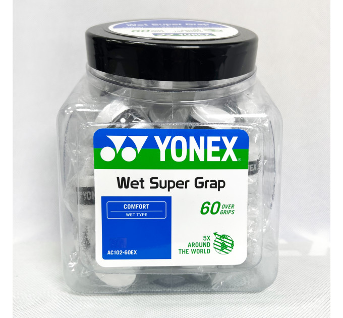 Намотки Yonex AC102-60 Super Grap Overgrip Bucket Pack (60 шт.) ✅